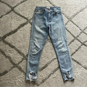 Agolde Sophie jeans high Rise Skinny Crop Vertigo light wash distressed 25